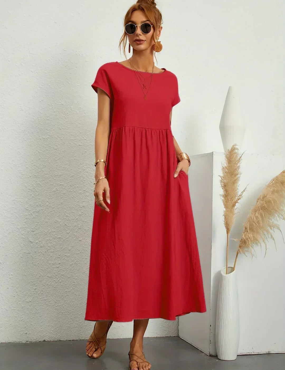 Gabriela - Vestido Elegante Midi Fluído Intemporal