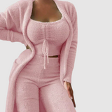 Raquel - Conjunto de Pijama de 3 Peças